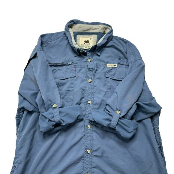 DAKOTA GRIZZLY Fishing Shirt in Slate Blue Roll Tab Sleeve XXL Mens *READ* - Picture 3 of 10